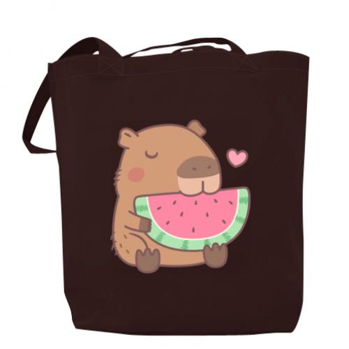 ЭКО-сумки-шопер Capybara and Watermelon (12979810-12-182940)
