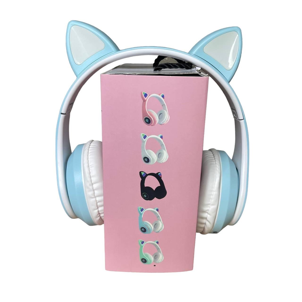 Наушники детские Cat Ear В39М подсветка/FM-радио/MicroSD/Bluetooth Голубой - фото 7