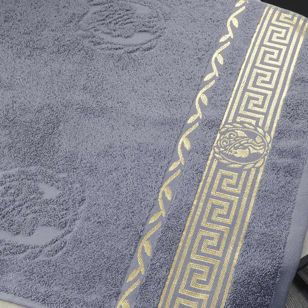 Махровий рушник для душа GM Textile Caesar 70х140 см Сірий - фото 2 Махровий рушник для душа GM Textile Caesar 70х140 см Сірий - фото 2