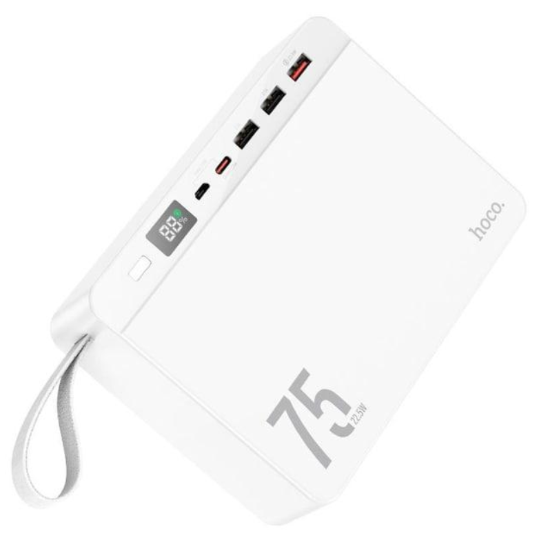 Повербанк Hoco 75000 mAh 22,5W 3USB/Type-C J94 Overlord QC3.0+PD3.0 с быстрой зарядкой Белый (448037915)