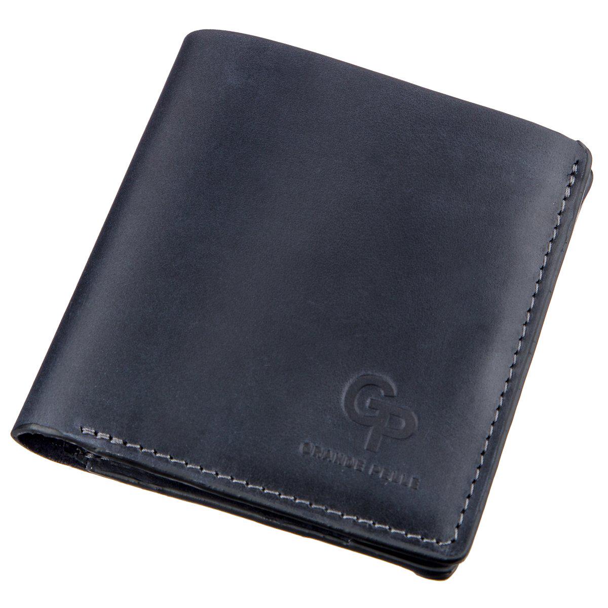 Портмоне унисекс Grande Pelle 11226 c накладной монетницей Синий