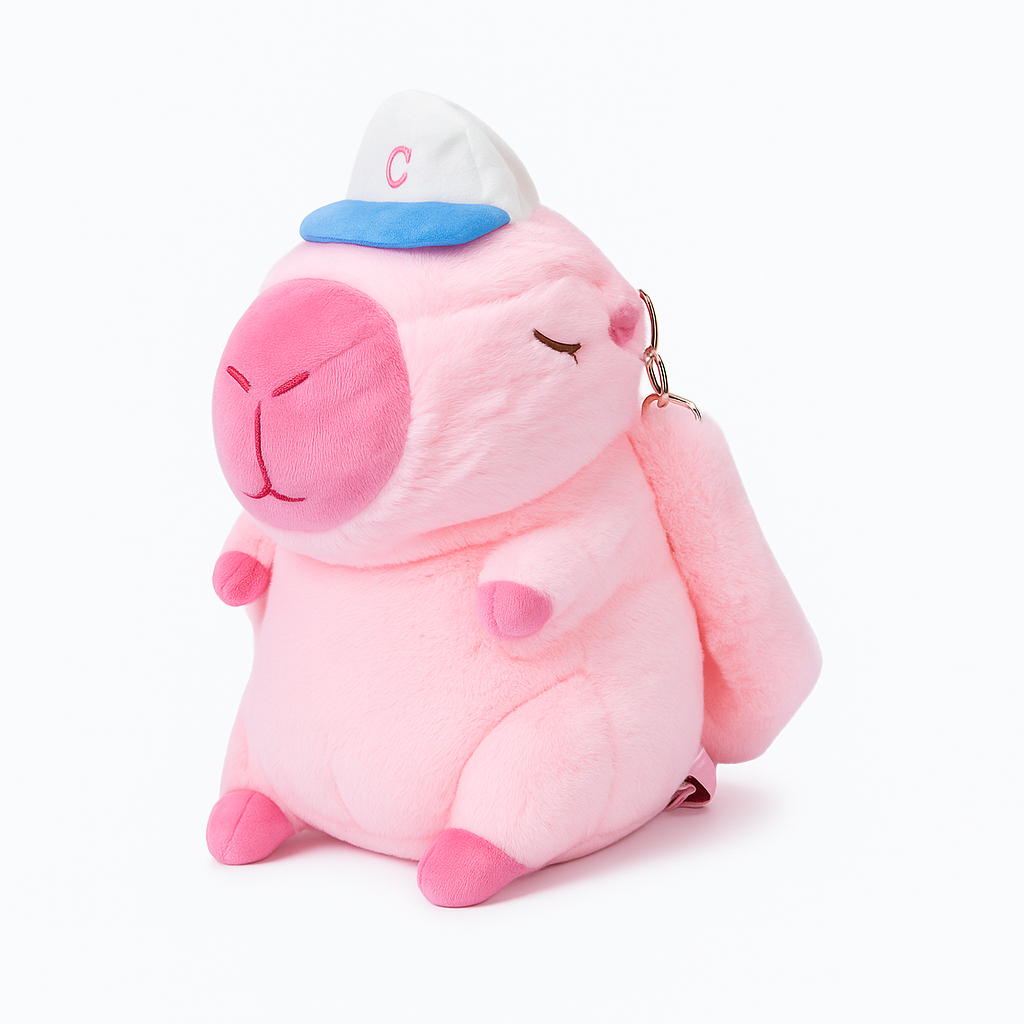 Рюкзак-сумка YG0057 "Капибара" плюшевый Розовый - фото 1 Рюкзак-сумка YG0057 "Капибара" плюшевый Розовый - фото 1