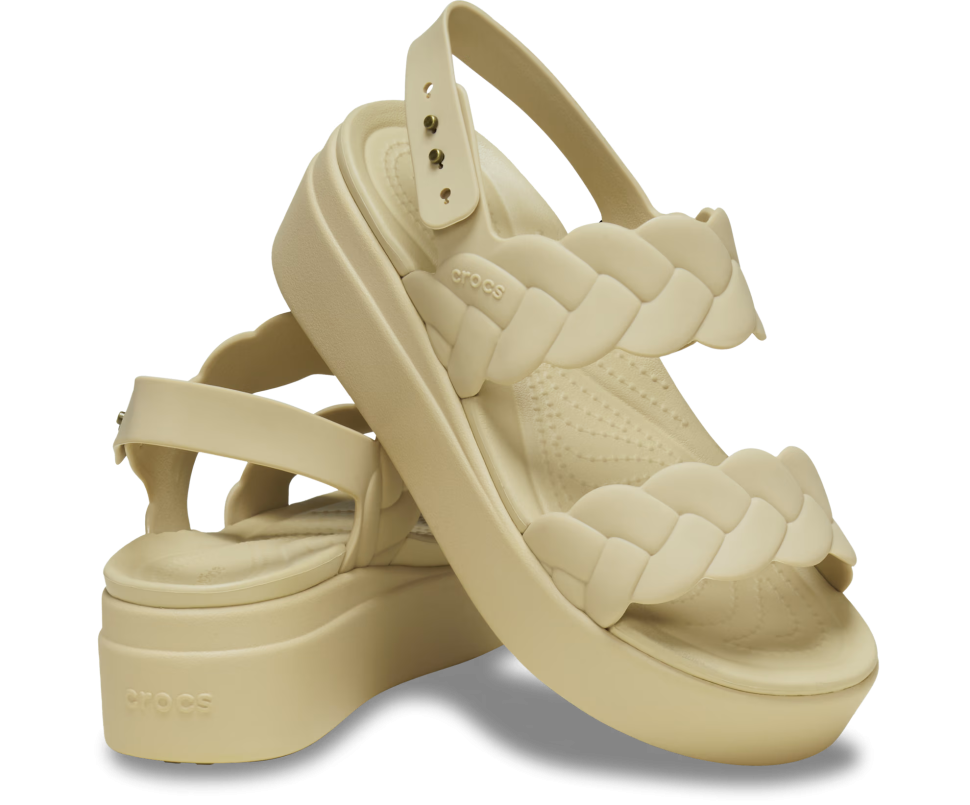 Сандали женские Crocs Brooklyn Woven Upper Low Wedge р. 36/37 Beige (17514)
