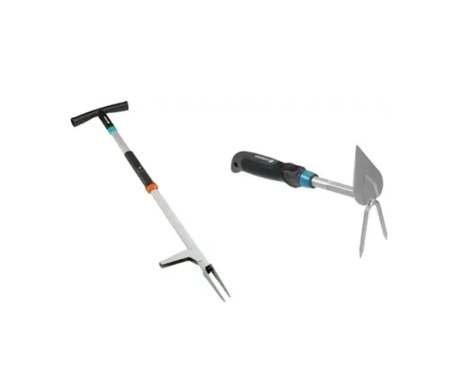 Набор инструментов Gardena для удаления сорняков Миникультиватор и тяпка 2 зуба 6 см (SR-)