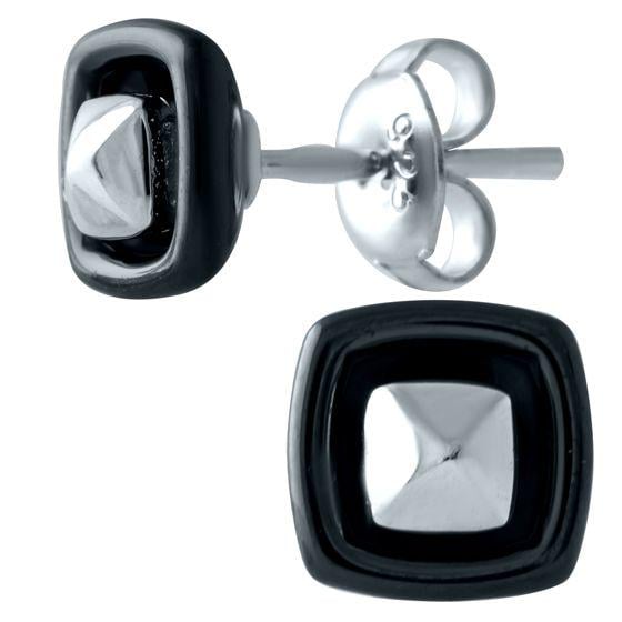 Серьги серебряные пусеты с керамикой Серьги серебряные пусеты с керамикой