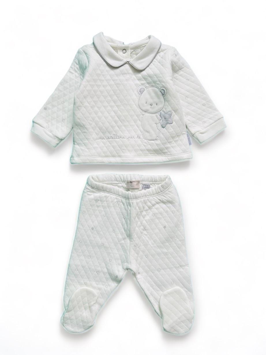 Костюм детский Chicco на длинный рукав и кнопки 0-3 мес. 56 см Белый (2087346883)