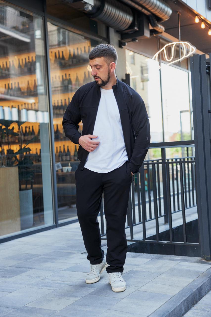 Кофта мужская на замке 3XL Черный (М143.2) - фото 3 Кофта мужская на замке 3XL Черный (М143.2) - фото 3