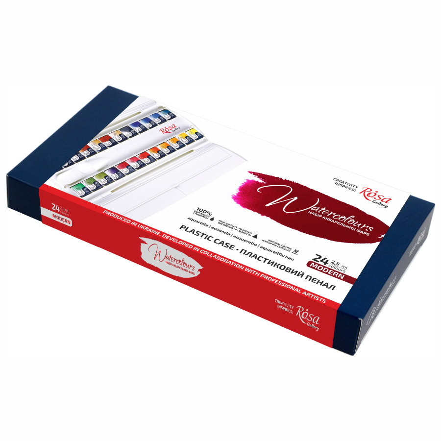 Акварельні фарби ROSA Gallery MODERN 24х2,5 мл (4823098541110 340302)