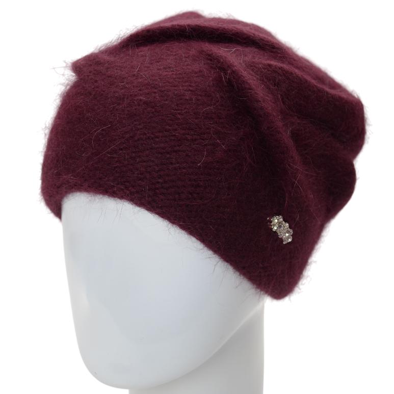 Шапка жіноча Novita Сюзана ангорова подвійна з акуратним візерунком та брошкою one size Марсала (247479) - фото 1 Шапка жіноча Novita Сюзана ангорова подвійна з акуратним візерунком та брошкою one size Марсала (247479) - фото 1