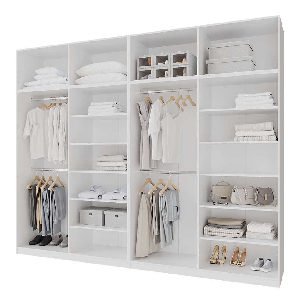 Шафа розпашна з антресолью Меблітренд Чиназес Чиа-3200.5 3200х500х2550 мм Білий (26937774) - фото 2 Шафа розпашна з антресолью Меблітренд Чиназес Чиа-3200.5 3200х500х2550 мм Білий (26937774) - фото 2