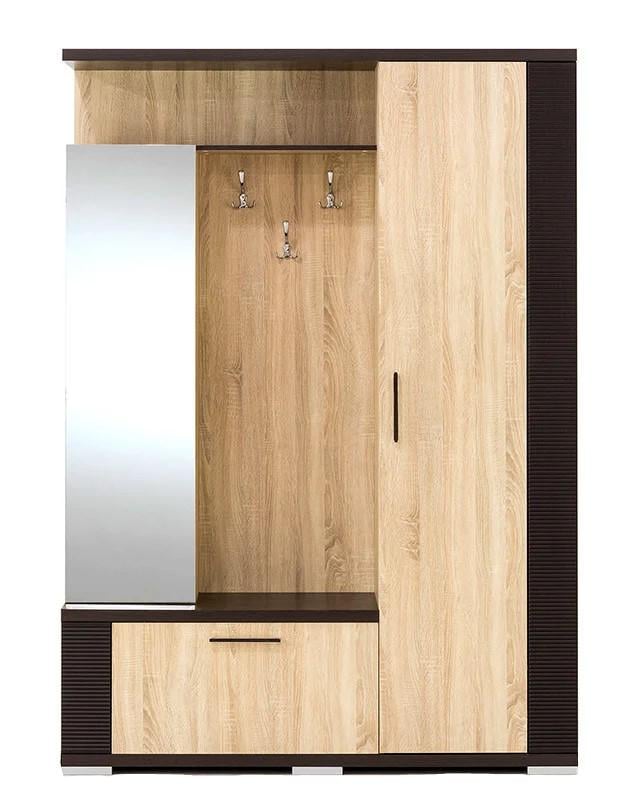 Комплект прихожая Mebel Service Марк Дуб самоа/Венге темный