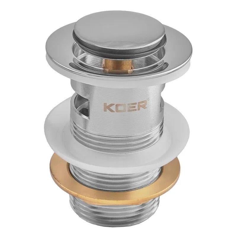 Клапан донный KOER PW-09-01 Click-Clack 1 1/4" для умывальника Хром глянцевый (KR5796)