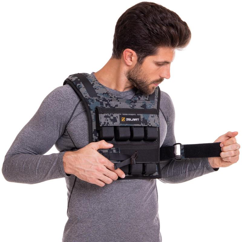 Жилет обтяжувач TA-3271 16 кг Чорний (56363251) - фото 6