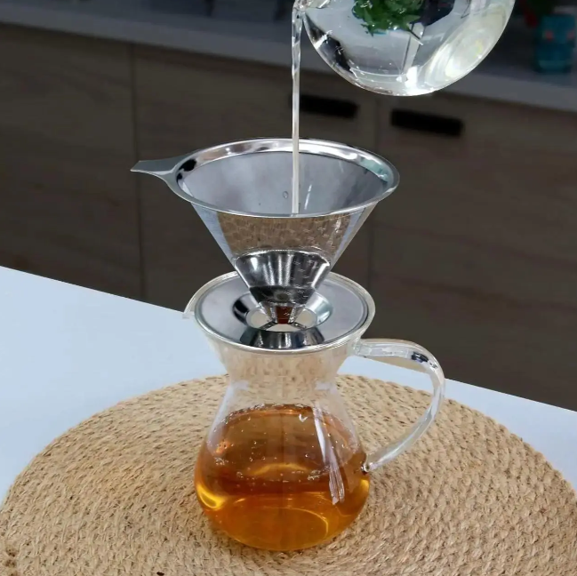 Пуровер для заварювання кави Cafeor Double Mesh V60 02 з нержавіючої сталі 400 мл (15365) - фото 7 Пуровер для заварювання кави Cafeor Double Mesh V60 02 з нержавіючої сталі 400 мл (15365) - фото 7