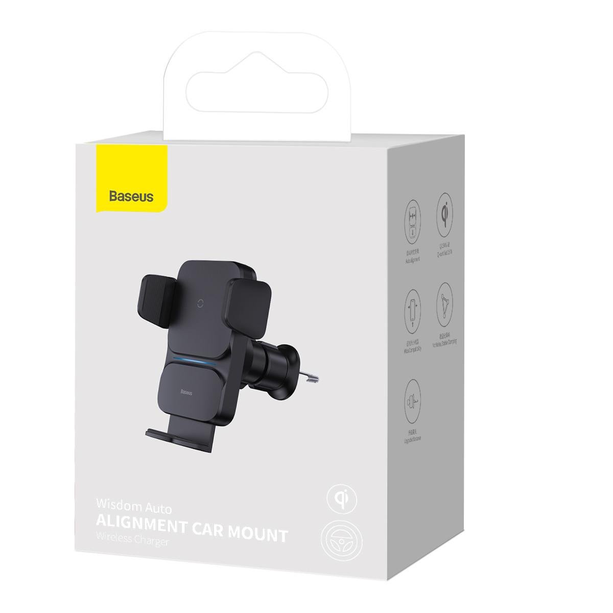 Автотримач Baseus Wisdom Auto Alignment Wireless Charger з бездротовою зарядкою 15 W Black (CGZX000001) - фото 8 Автотримач Baseus Wisdom Auto Alignment Wireless Charger з бездротовою зарядкою 15 W Black (CGZX000001) - фото 8