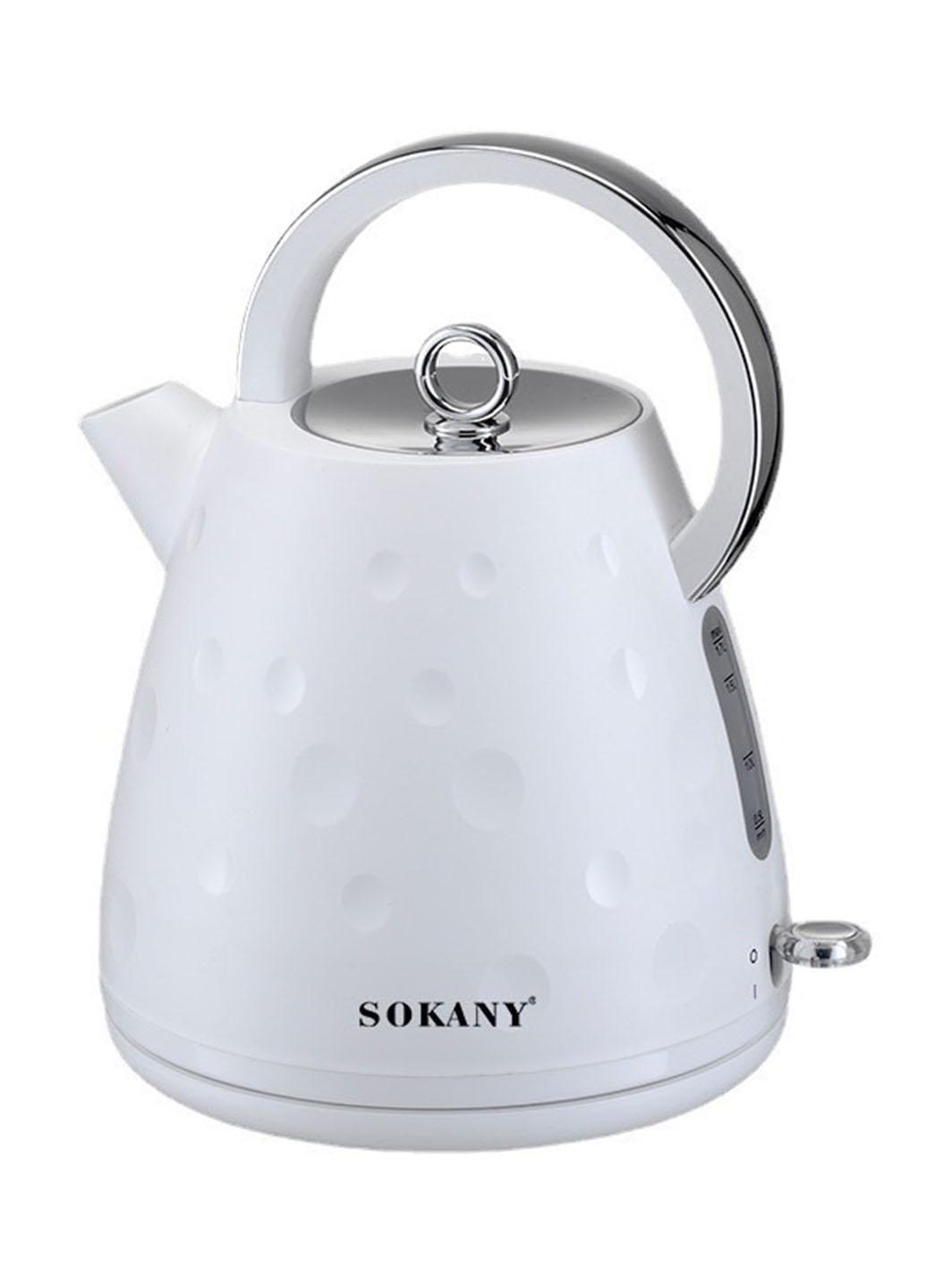 Электрочайник Sokany SK-1033 технологичный бесшумный 1850 Вт 1,7 л Белый (1033SL)