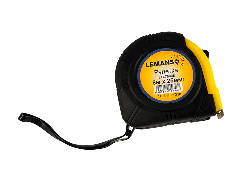 Рулетка Lemanso LTL70005 8 м 25 мм Желто-черный (6408)