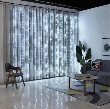 Гирлянда Водопад от сети 3x2 м 360 LED Холодный белый свет (1138) - фото 5