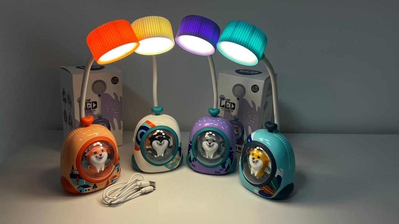 Лампа-ночник настольная детская Pet Cabin Lamp светодиодная на аккумуляторе USB Голубой - фото 5