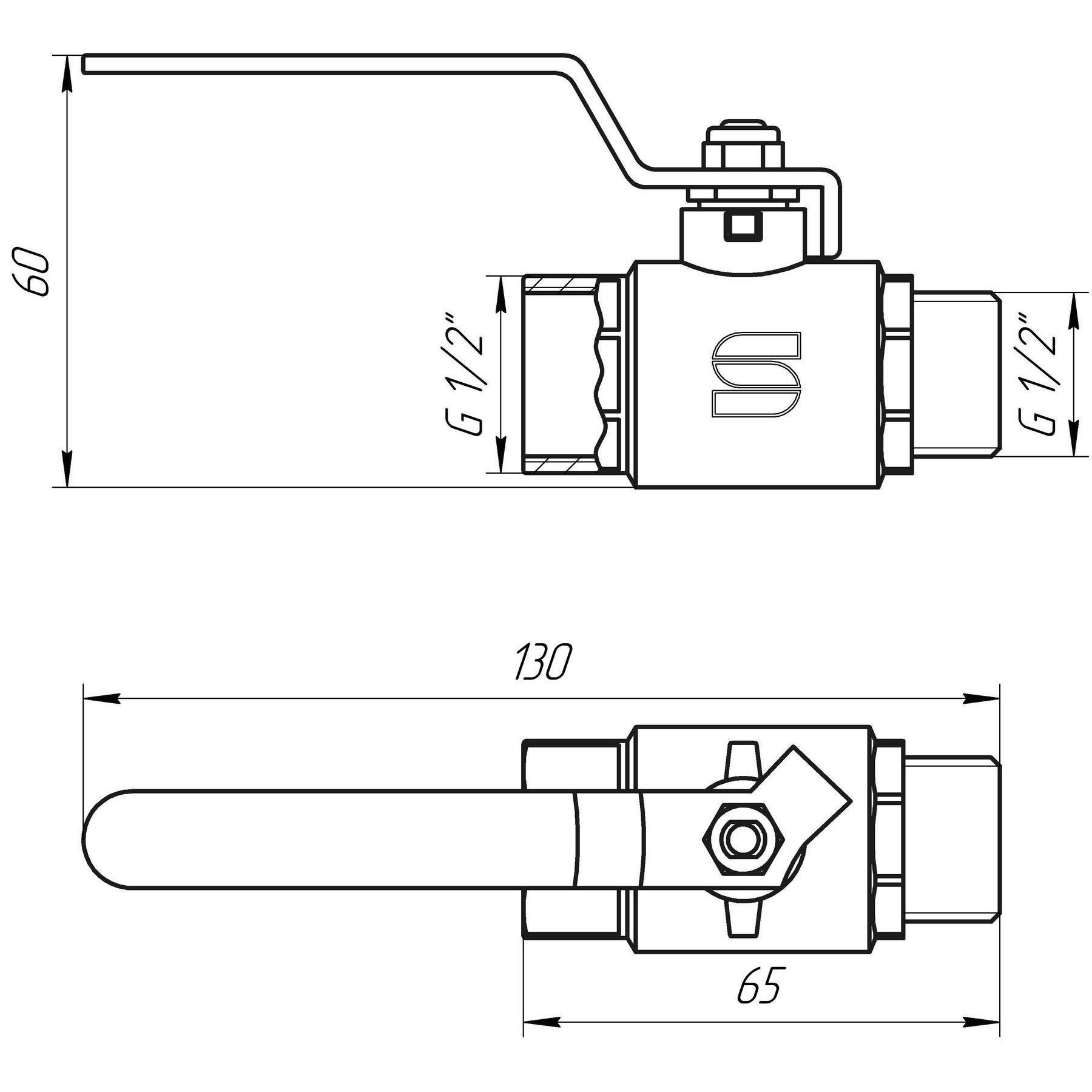 Кран кульовий Selba SL1505 000009617 1/2" ВЗ ручка (104522) - фото 2