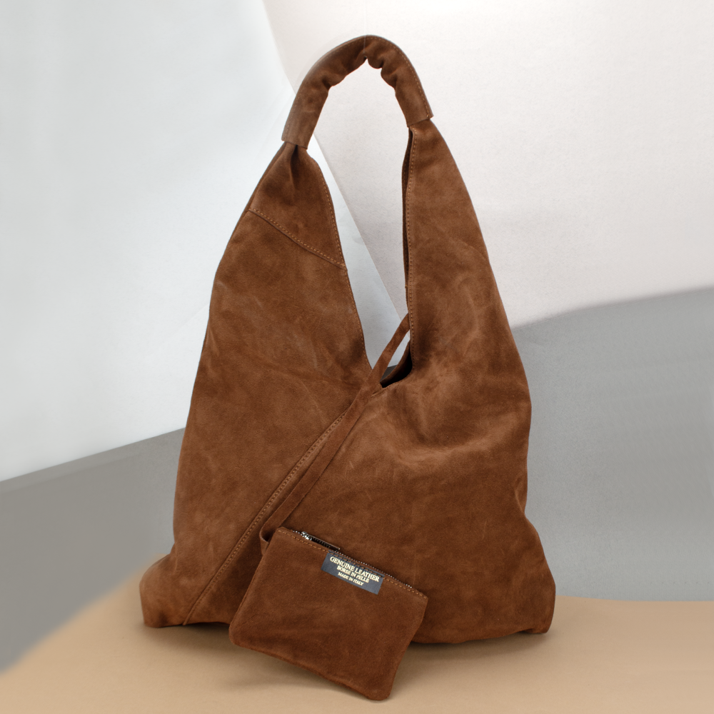 Сумка-шопер жіноча Virginia Conti 03801 замшева з гаманцем Темно-рудий (2413059977) - фото 1 Сумка-шопер жіноча Virginia Conti 03801 замшева з гаманцем Темно-рудий (2413059977) - фото 1