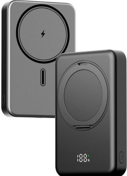 Повербанк Gelius Holdix Magnetic Wireless Charge GP-PBW302 10000 mAh 15W UA UCRF Black (1694833) - фото 4 Повербанк Gelius Holdix Magnetic Wireless Charge GP-PBW302 10000 mAh 15W UA UCRF Black (1694833) - фото 4