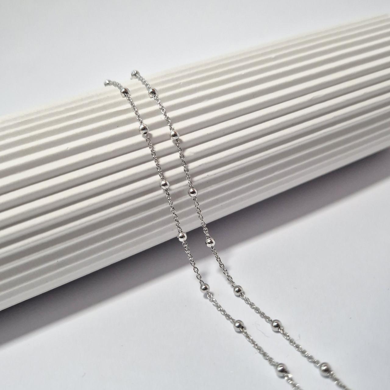 Цепочка якір із кульками срібло 925 проби родоване кольє з кульками 3,30 г 50 см (266р2/50) - фото 5 Цепочка якір із кульками срібло 925 проби родоване кольє з кульками 3,30 г 50 см (266р2/50) - фото 5