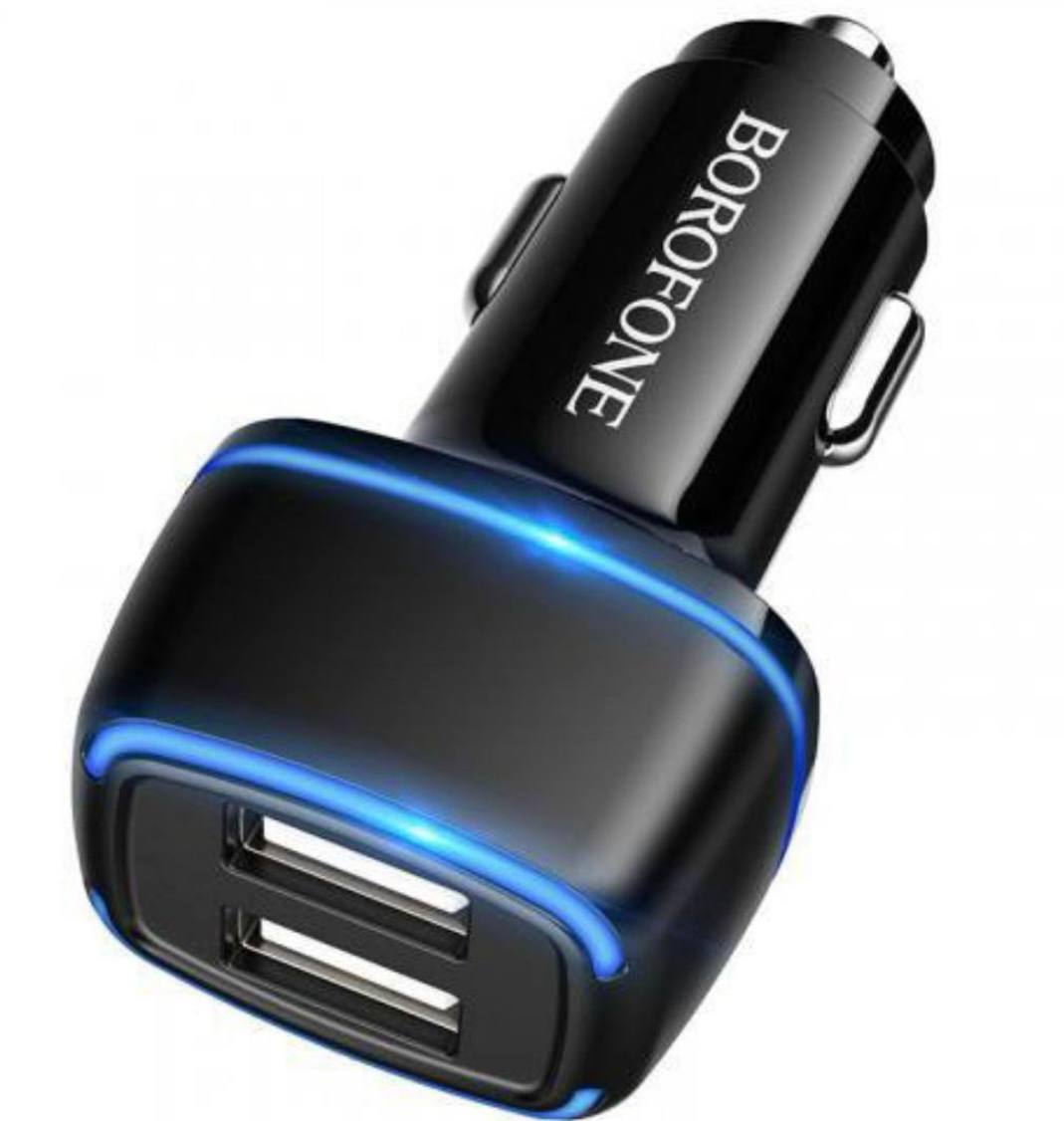 Зарядное устройство автомобильное Borofone BZ14 Max 2USB 12W Black (м00008) Зарядное устройство автомобильное Borofone BZ14 Max 2USB 12W Black (м00008)