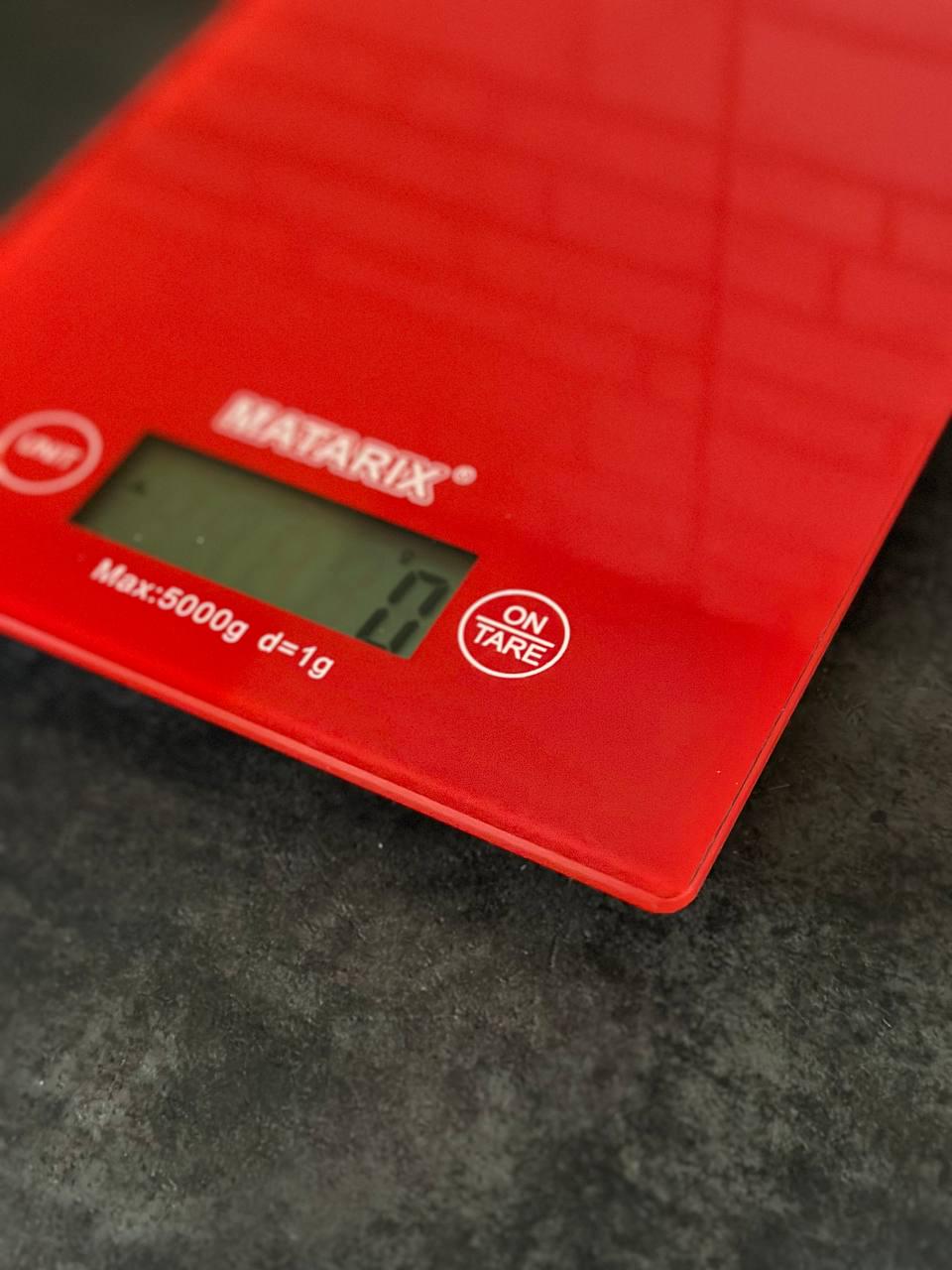 Ваги кухонні Matarix з дисплеєм 5 кг Червоний (MX-402) - фото 2 Ваги кухонні Matarix з дисплеєм 5 кг Червоний (MX-402) - фото 2