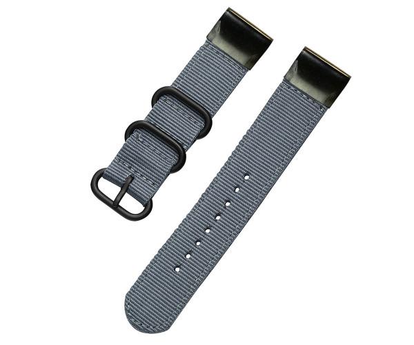 Ремешок Nylon для смарт-часов Garmin Fenix 8 51 мм/Tactix 8 51 мм/Enduro 3 26 мм Серый