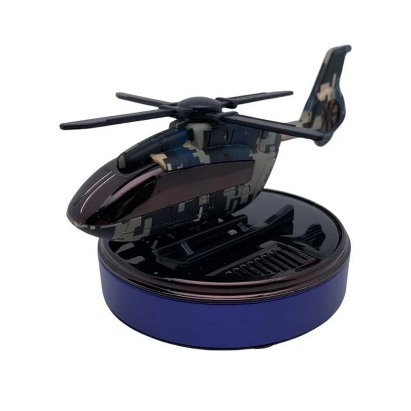 Ароматизатор автомобильный Вертолет Cologne на солнечной батарее Pixel/Blue (4703-Leader)