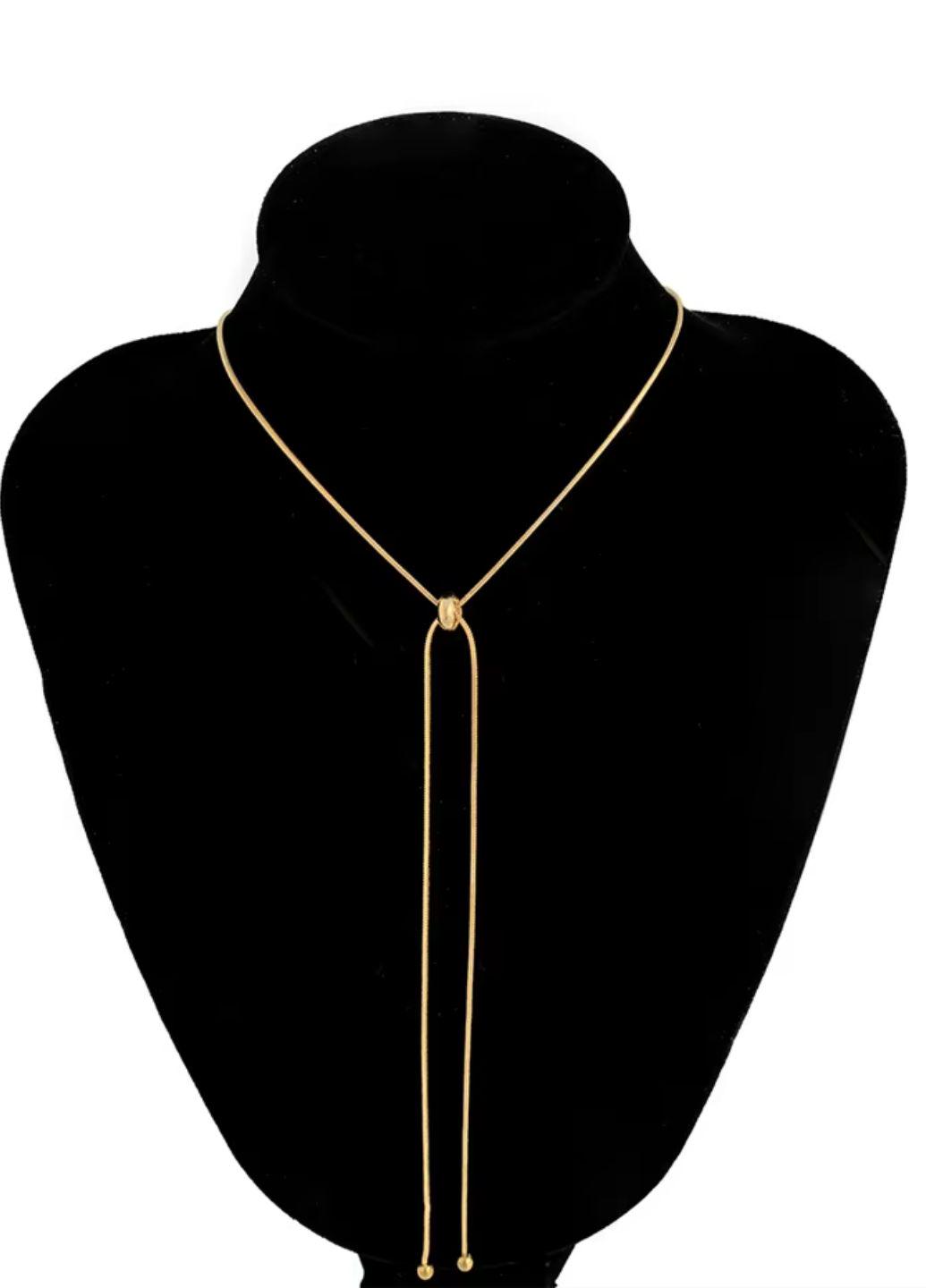 Ланцюжок-краватка жіноча з намистинками регулюється Fashion Jewelry Золотистий (15860) - фото 7 Ланцюжок-краватка жіноча з намистинками регулюється Fashion Jewelry Золотистий (15860) - фото 7