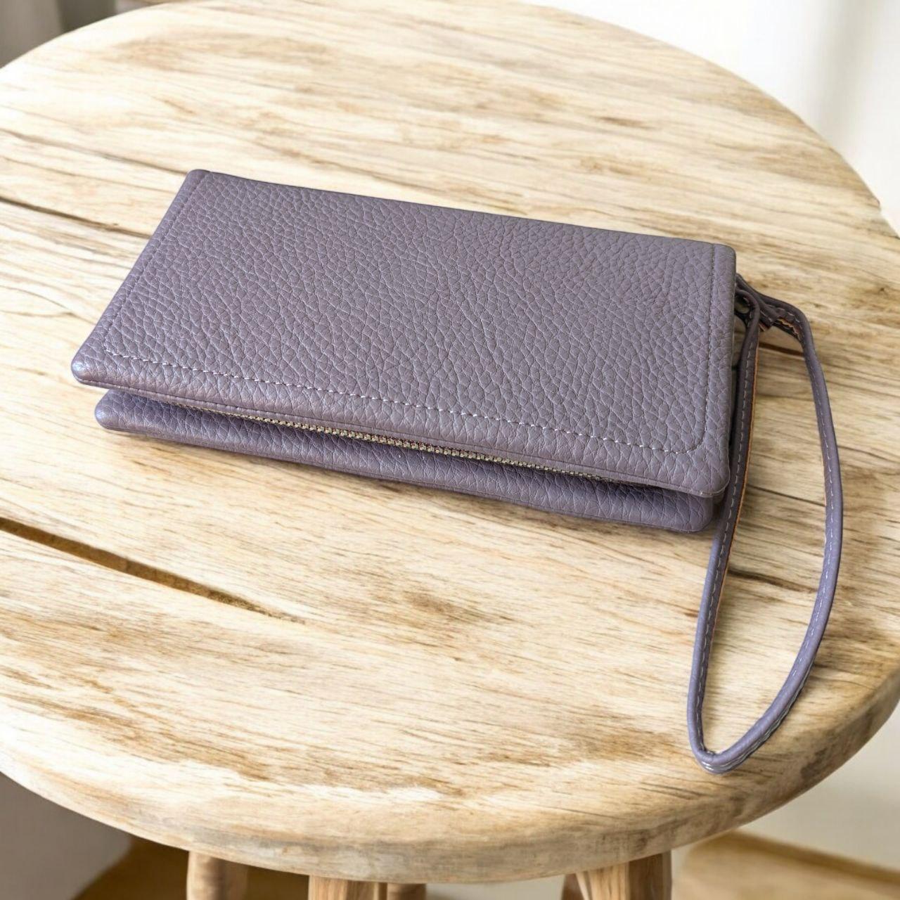 Кошелек женский мягкий на змейке Saralyn C-8772 20х10 см Красный/Фиолетовый