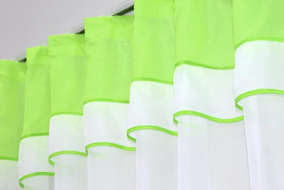 Шторки на кухню/балкон шифон 270х170 см Неоновий/Салатовий (110к) - фото 2 Шторки на кухню/балкон шифон 270х170 см Неоновий/Салатовий (110к) - фото 2