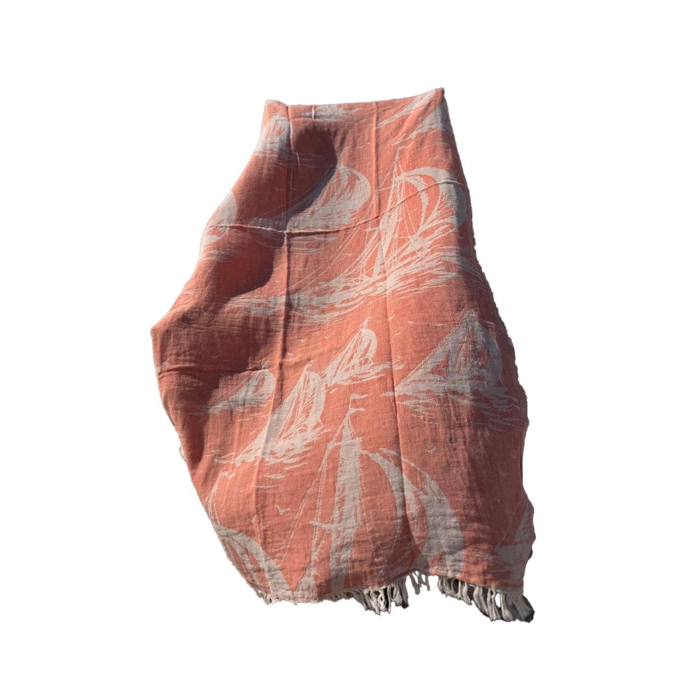 Покрывало гипоаллергенное хлопковое 100х180 см Персиковый (П4К-AL-peshtamel-002-03)