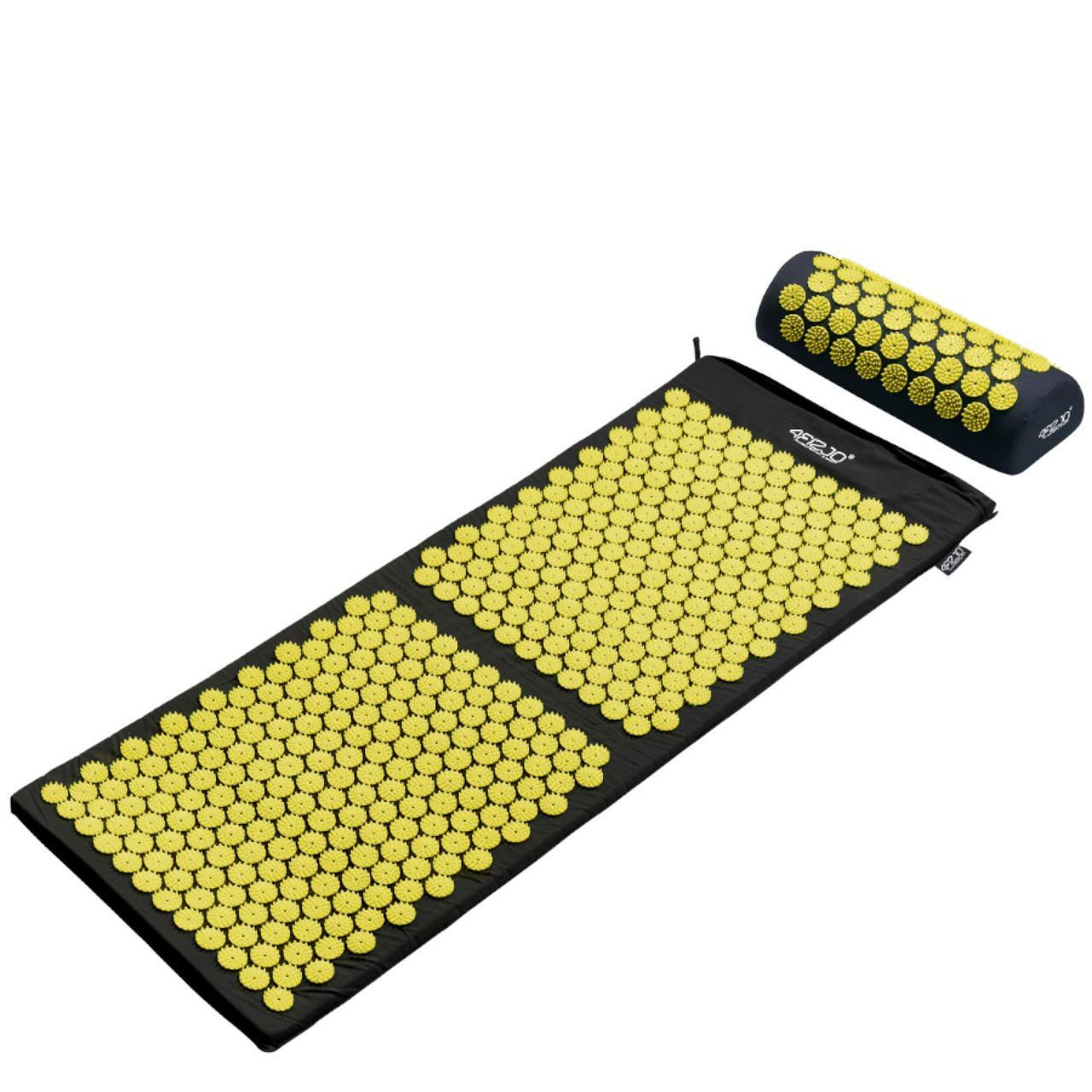 Килимок акупунктурний 4FIZJO 4FJ0087 Аплікатор Кузнєцова з валиком 128x48 см Black/Yellow Килимок акупунктурний 4FIZJO 4FJ0087 Аплікатор Кузнєцова з валиком 128x48 см Black/Yellow