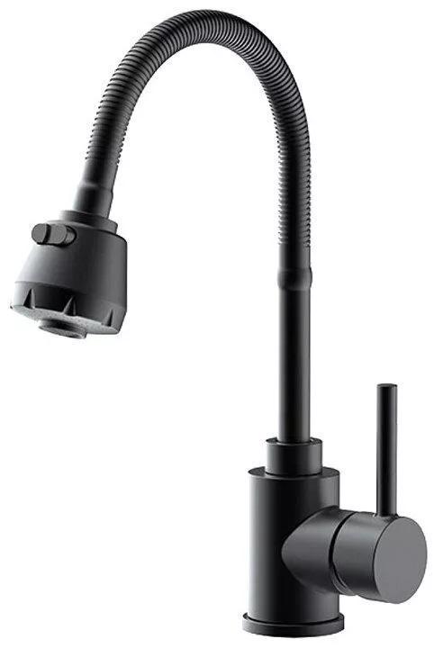 Смеситель для кухни Frap F40993-6 с гибким изливом 2 режима Черный (SQ-1040792)