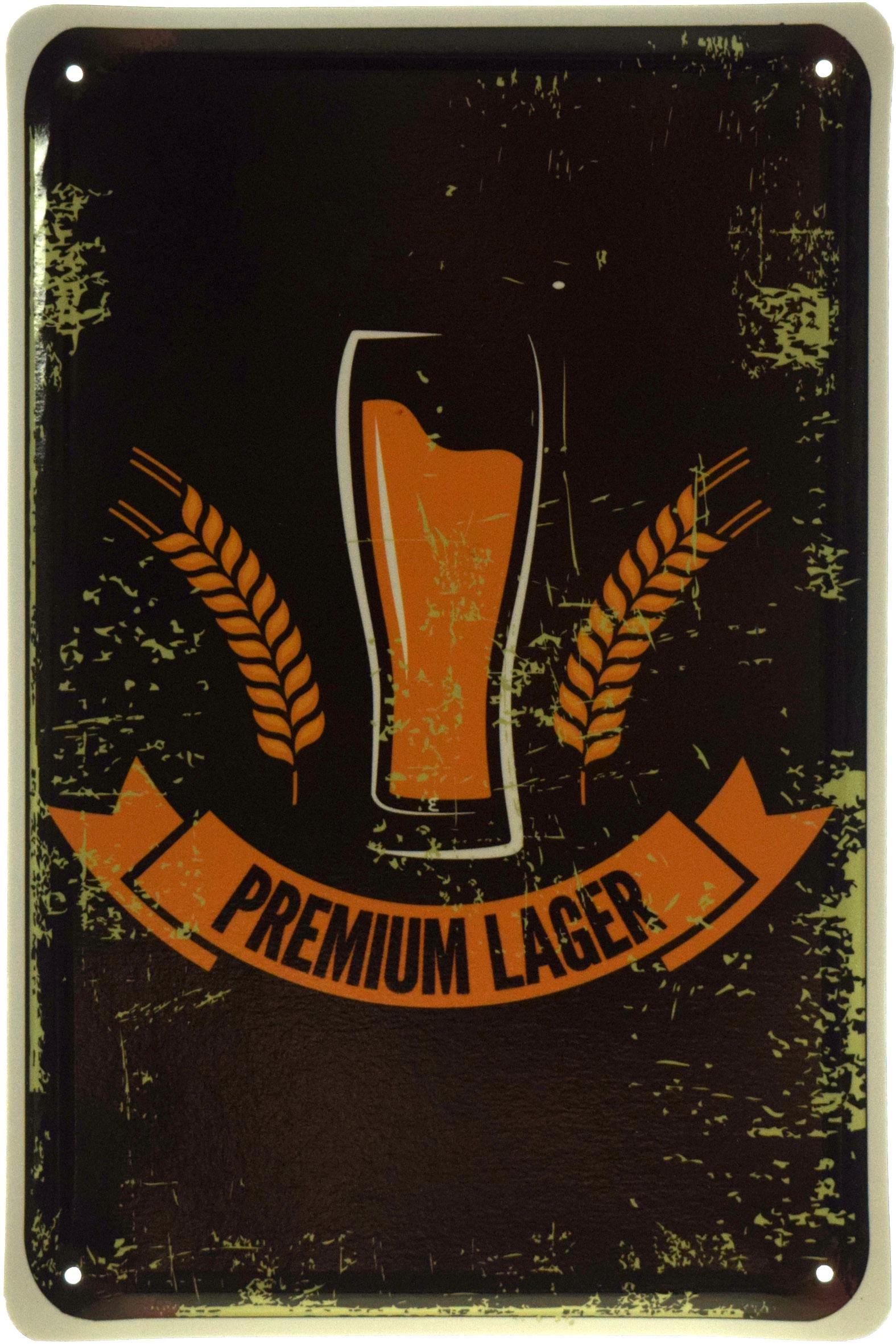 Табличка металлическая "Beer Premium Lager" 20x30 см (ms-103637)