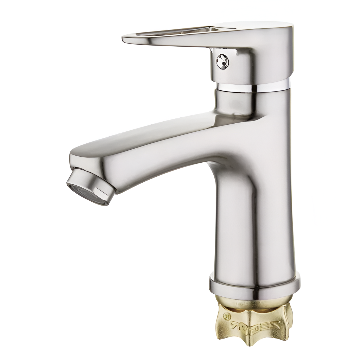 Смеситель для умывальника Wezer PUD1-045 однорычажное короткое излияние нержавеющая сталь Сатин