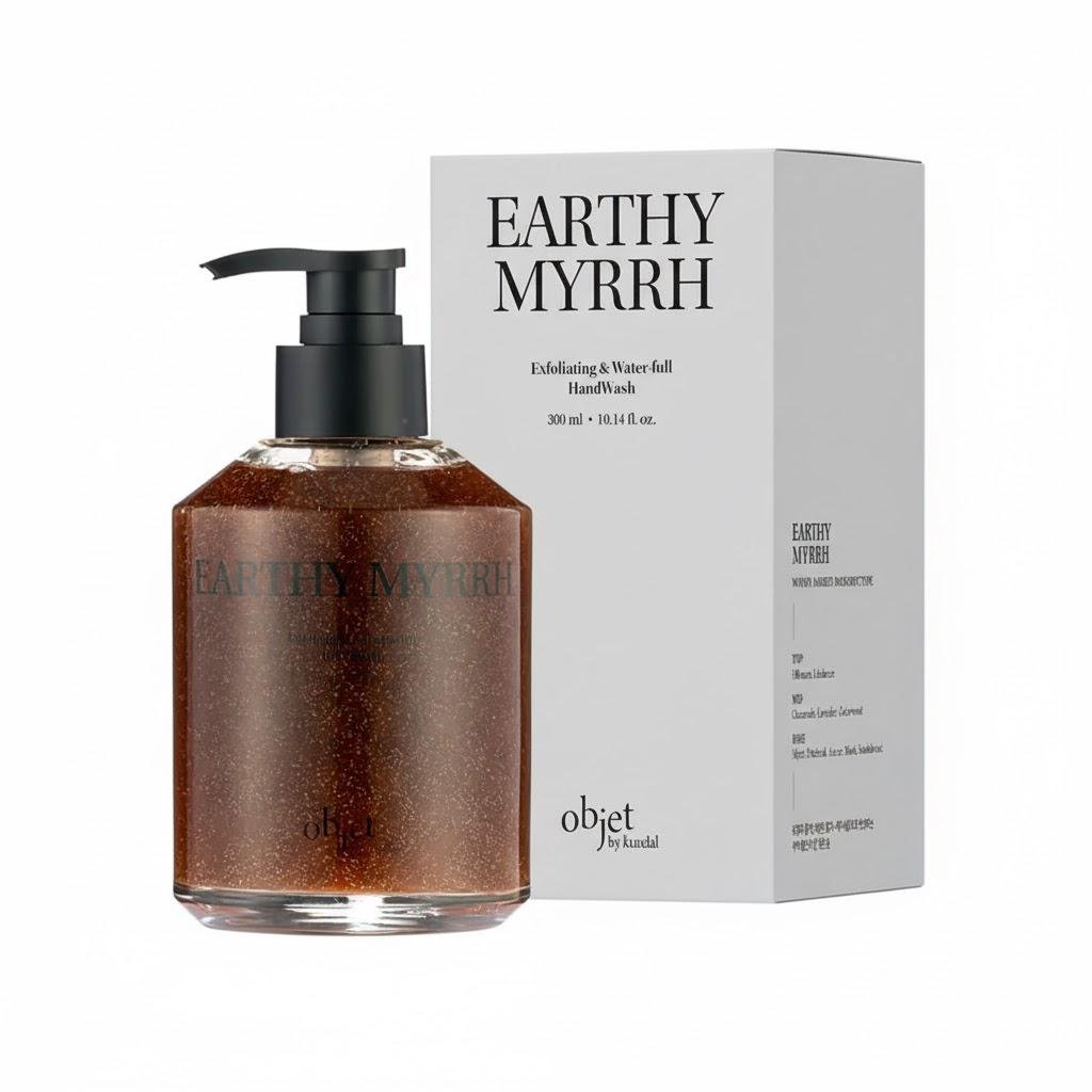 Мыло-эксфолиант для рук парфюмированное Objet by Kundal Exfoliating&Waterfull Hand Wash Earthy Myrrh 300 мл (29882767)