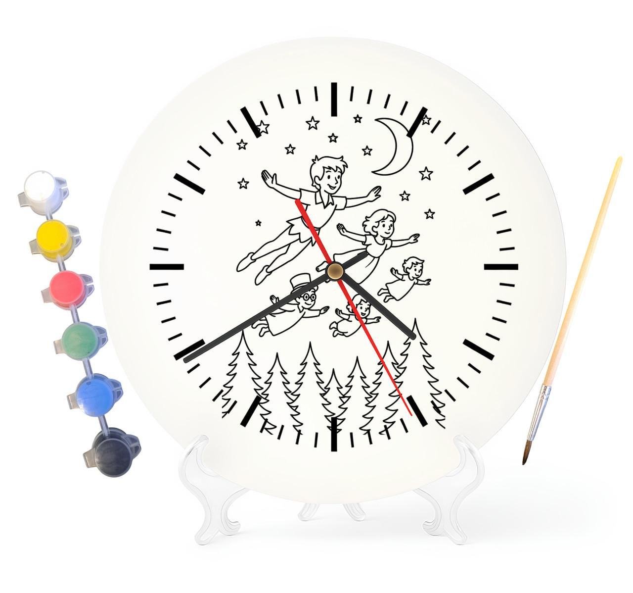 Детский набор для творчества часы-раскраска Питер Пен и Венди Джеймс Барри 30 см (Г0025)