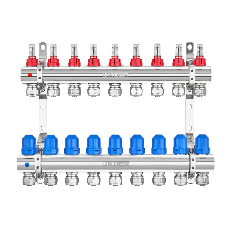 Коллекторный блок KOER KR.1210-9 1"x9 WAYS с расходомерами и евроконусами (KR5271) Коллекторный блок KOER KR.1210-9 1"x9 WAYS с расходомерами и евроконусами (KR5271)