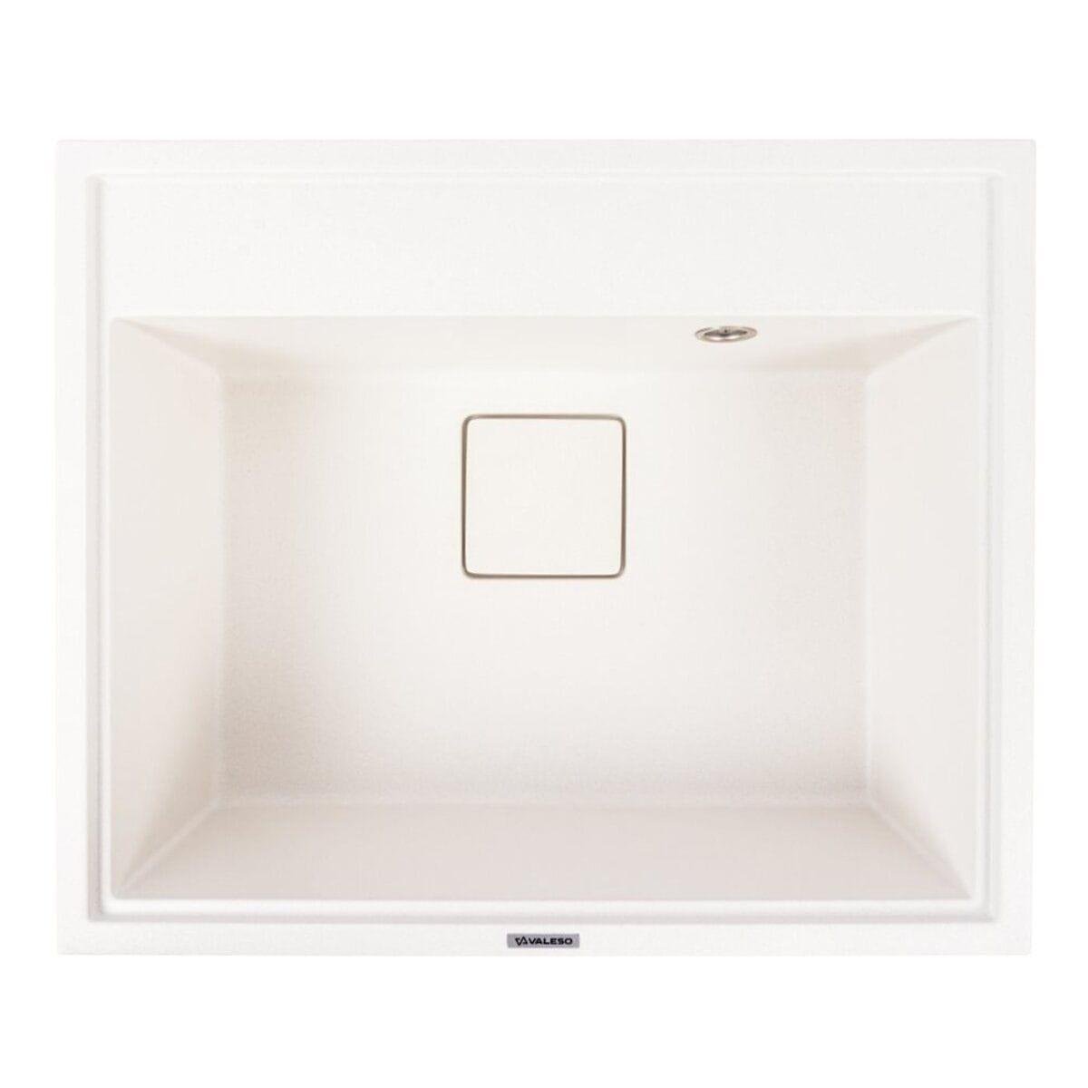 Мийка гранітна Valeso Sherlit 600х500 врізна прямокутна Білосніжний матовий (PLTM-SP000049389)