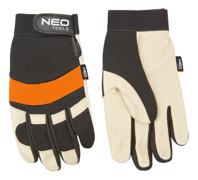 Перчатки строительные кожаные Neo Tools р. 10 с неопреном (97-606)