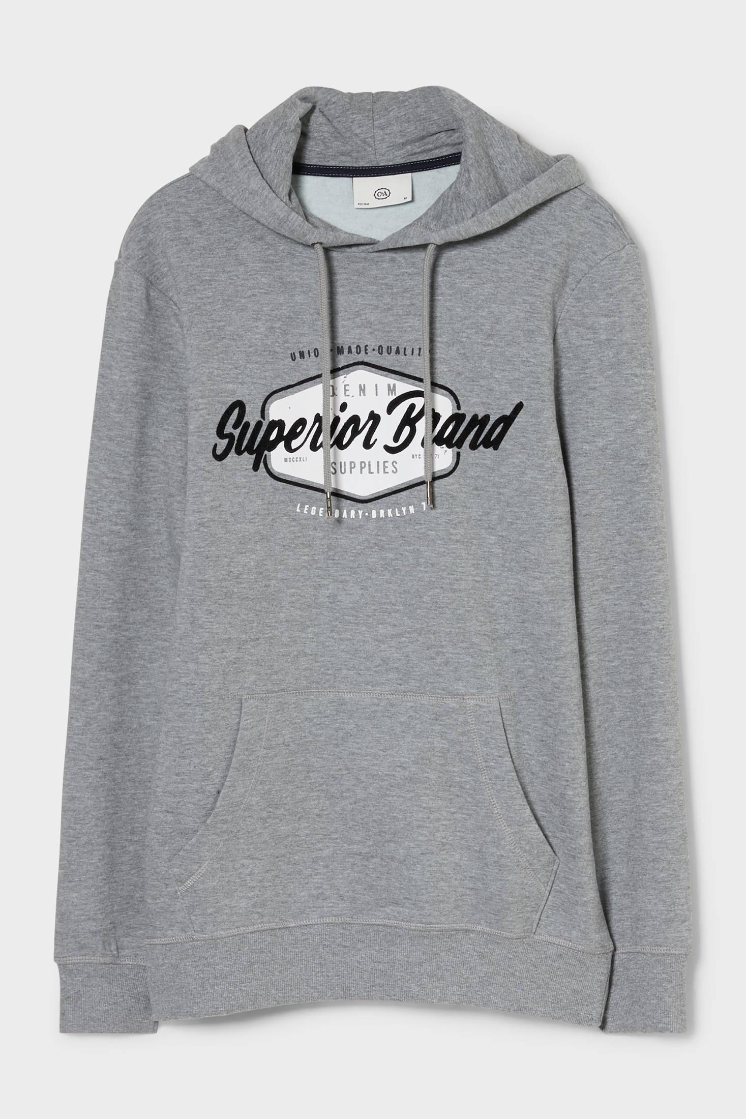 Худи мужское C&A с капюшоном размер S Серый (2120404)