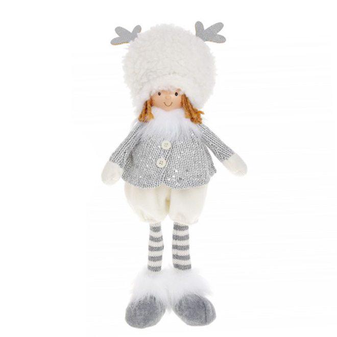 Фигурка мягкая новогодняя Flora Мальчик в оленьей шапке 40 см (12743)