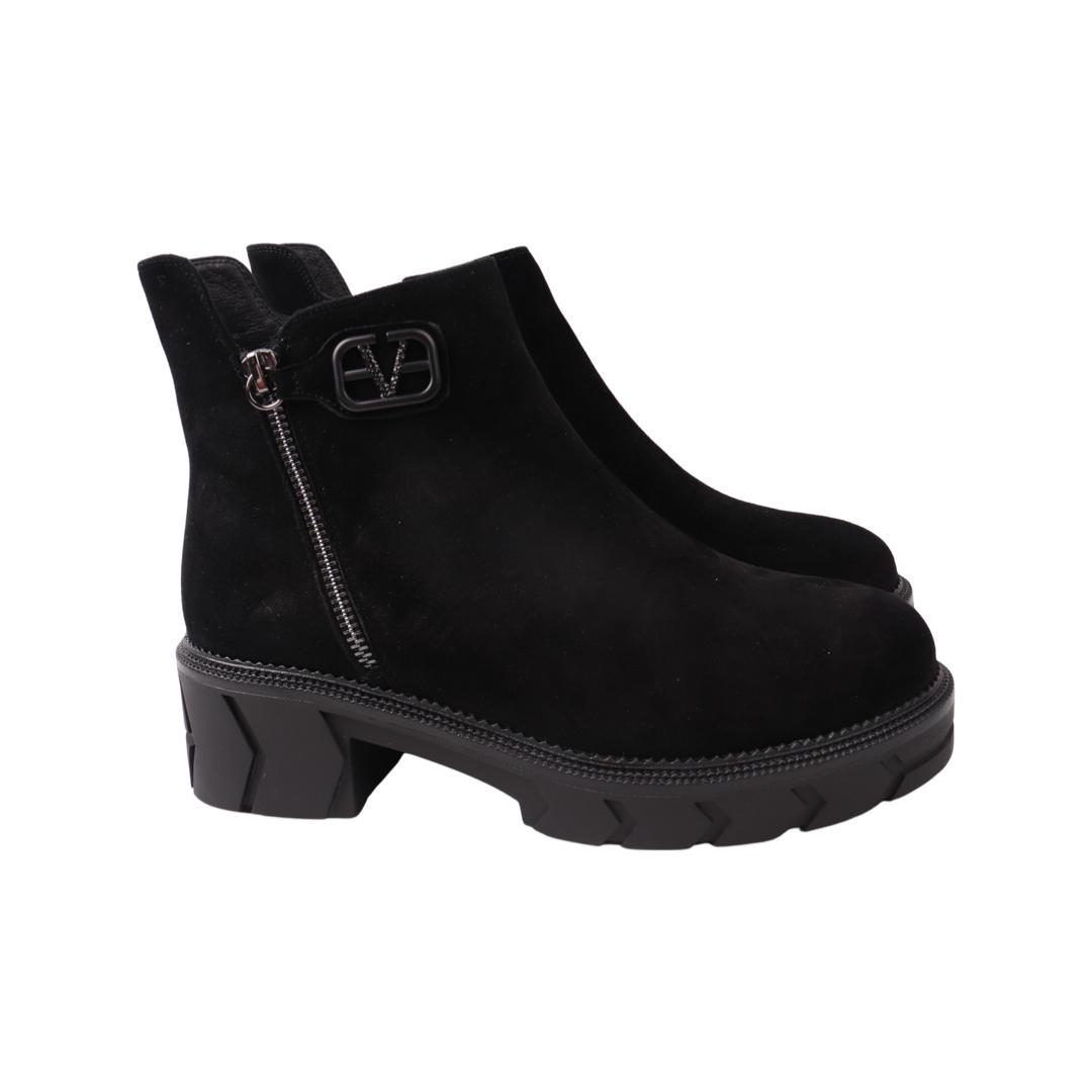 Ботинки женские Polann из замши р. 38 Черный (164-22ZHC)