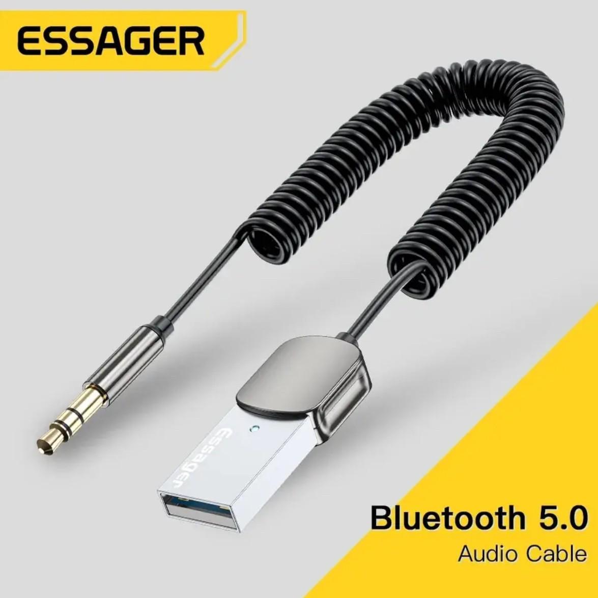 Адаптер в авто Essager Bluetooth AUX Сріблястий - фото 2 Адаптер в авто Essager Bluetooth AUX Сріблястий - фото 2