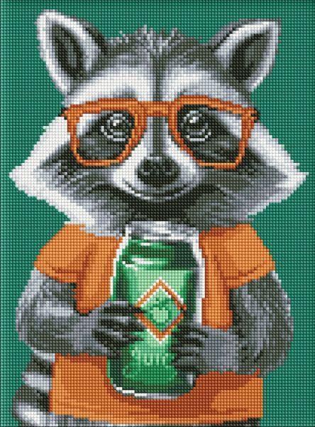 Алмазная мозаика Ideyka Милый енот 30x40 см (Id-AMO8172)