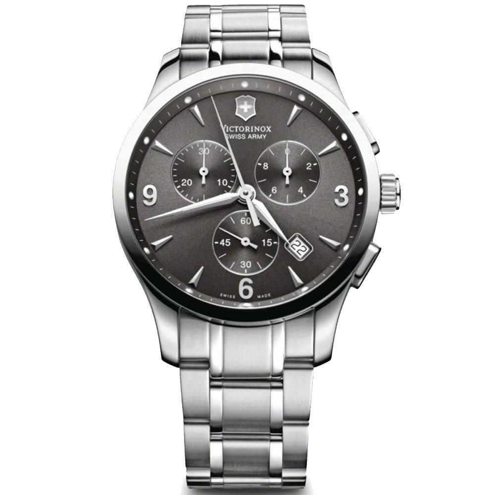 Наручний годинник чоловічий Victorinox Swiss Army Alliance Ii Chrono кварцевий Silver (V241478)